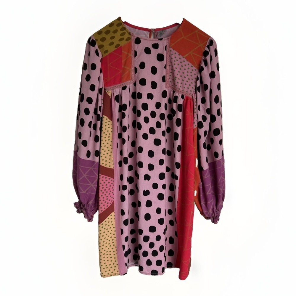 Anthropologie Bl^nk London Womens Miranda Tunic Circus Dress Patchwork Prints S - Picture 2 of 10